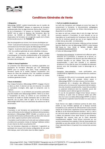 Conditions Générales de Vente p1